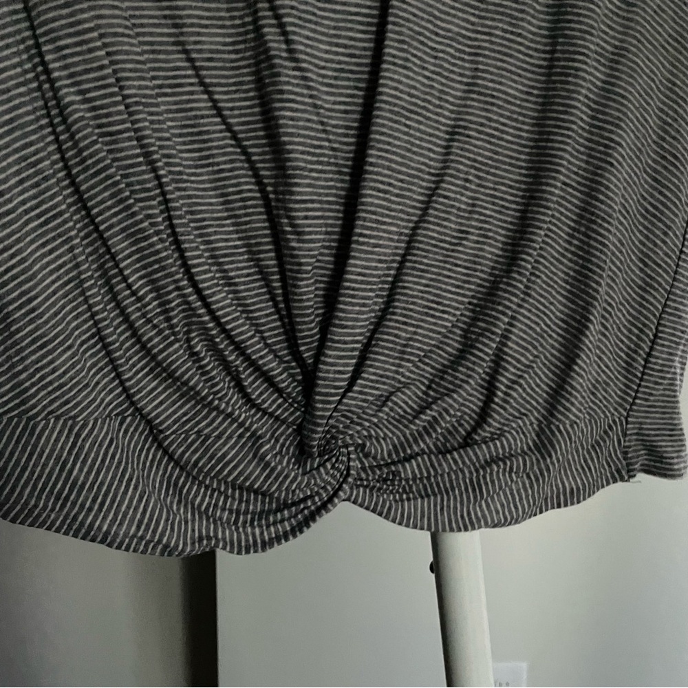 All Saints Women's Black and White Striped Top - Picture 2 of 4